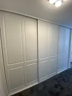 White wrapped twin split oxford sliding doors, fitted in Middlesbrough